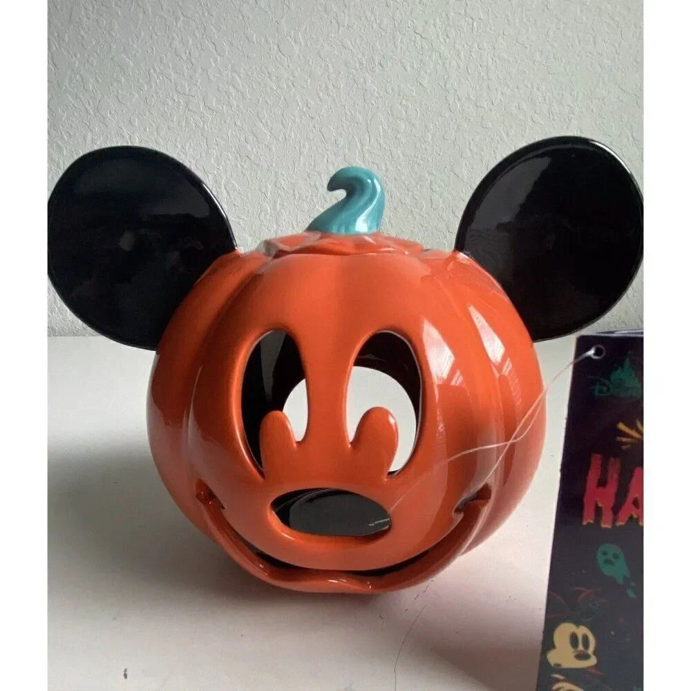 Disney Parks Mickey Mouse Halloween Pumpkin Votive Candle Holder Ceramic NEW‎ - Picture 2 of 13